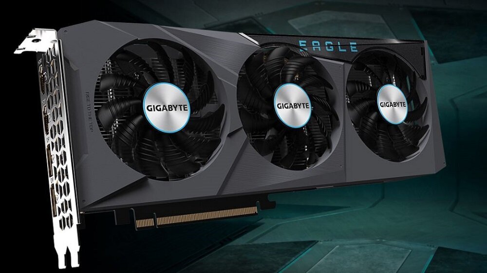 Komputer MAD DOG ARYA-I06WR32WP Karta graficzna w ujęciu na ciemnym tle, architektura, wydajność, procesory strumieniowe, technologie