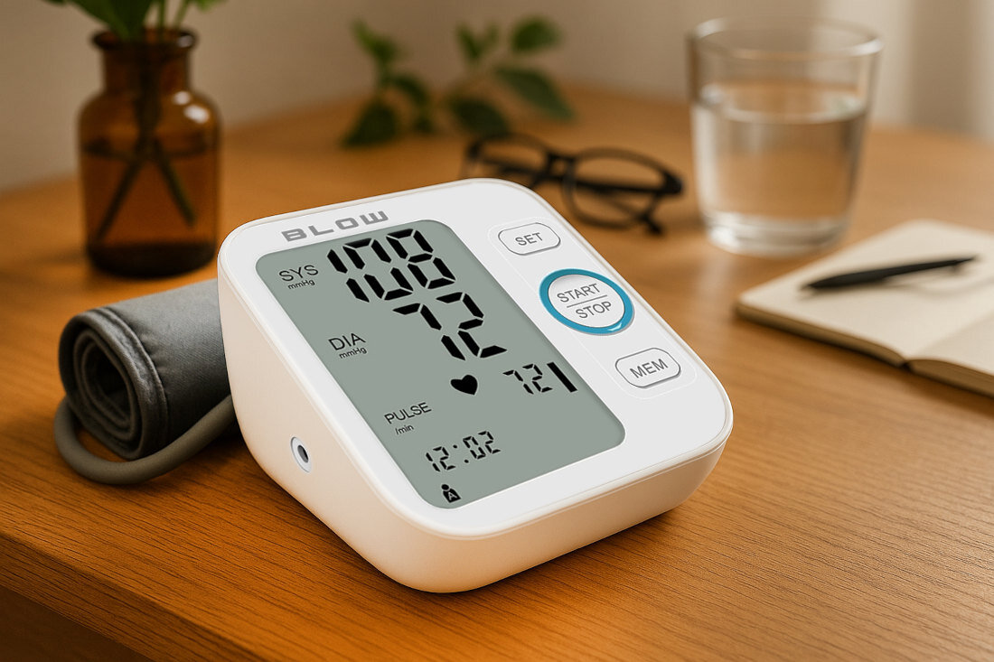 Ciśnieniomierz BLOW PM-01 wygląd design tło wizualizacja Kontrola ciśnienia na co dzień