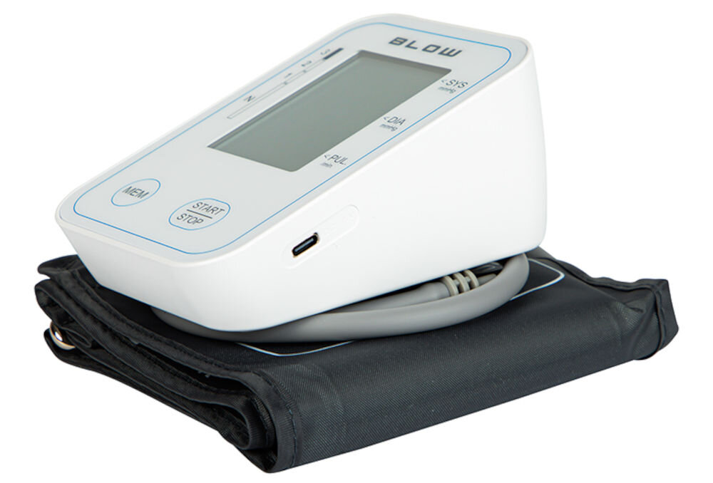 Ciśnieniomierz BLOW PM-02 Wykrywanie zaburzeń rytmu Funkcja wykrywania arytmii  od 40 do 170 uderzeń na minutę Sygnalizacja nieregularnego rytmu