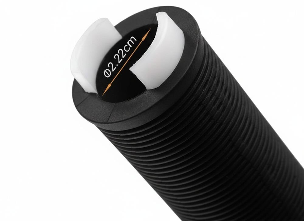 Chwyty do kierownicy ROCKBROS 8386824307726 Czarny, 22,2 mm, kompatybilność, montaż, uniwersalność, Zbliżenie na średnicę otworu montażowego.