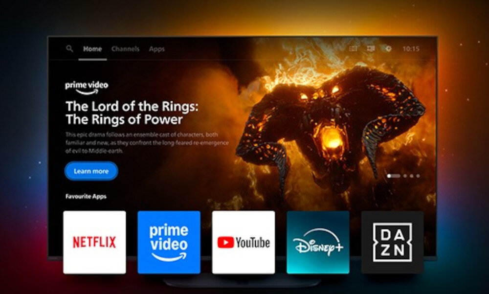 PHILIPS 65MLED920 Titan OS Smart TV aplikacje streamingowe, telewizor z włączonym systemem titan os