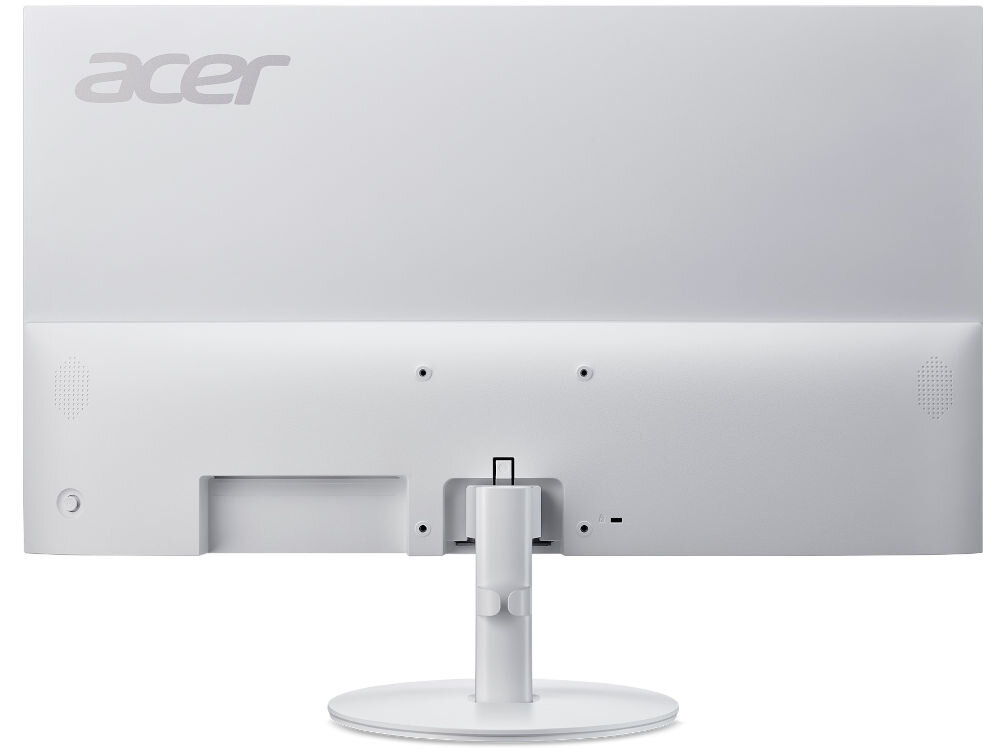 Monitor ACER SA273G0WI 27 cali 1920x1080px IPS 120Hz 1ms [VRB] prezentacja monitora od tyłu na białym tle VESA 100 mm łatwe stabilne przymocowanie oszczędność miejsca uchwyt biurkowy VESA zwiększa powierzchnię roboczą dopasowanie ustawienia ekranu organizacja pracy