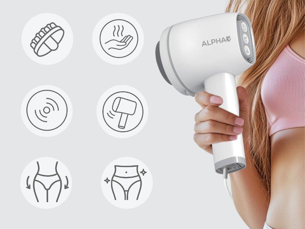 Masażer antycellulitowy ALPHA AMC-01 do codziennego użytku, redukcja cellulitu, poprawa mikrokrązenia, ujędrnianie, wygładzanie, regeneracja, relaks i rozluźnienie