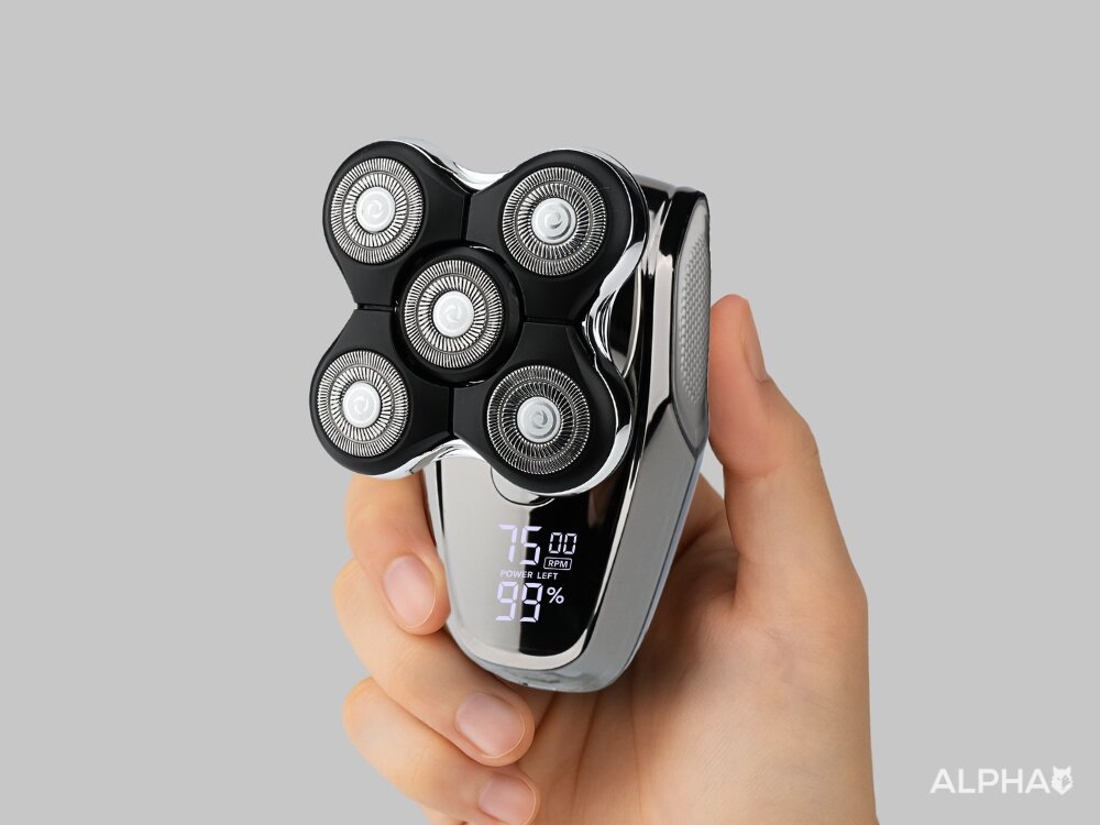 Golarka ALPHA TR9-Pro Na mokro i sucho trymer z 3 nasadkami, przycinanie brody, konturowanie fryzury, efekt jak u barbera, precyzyjna i komfortowa praca