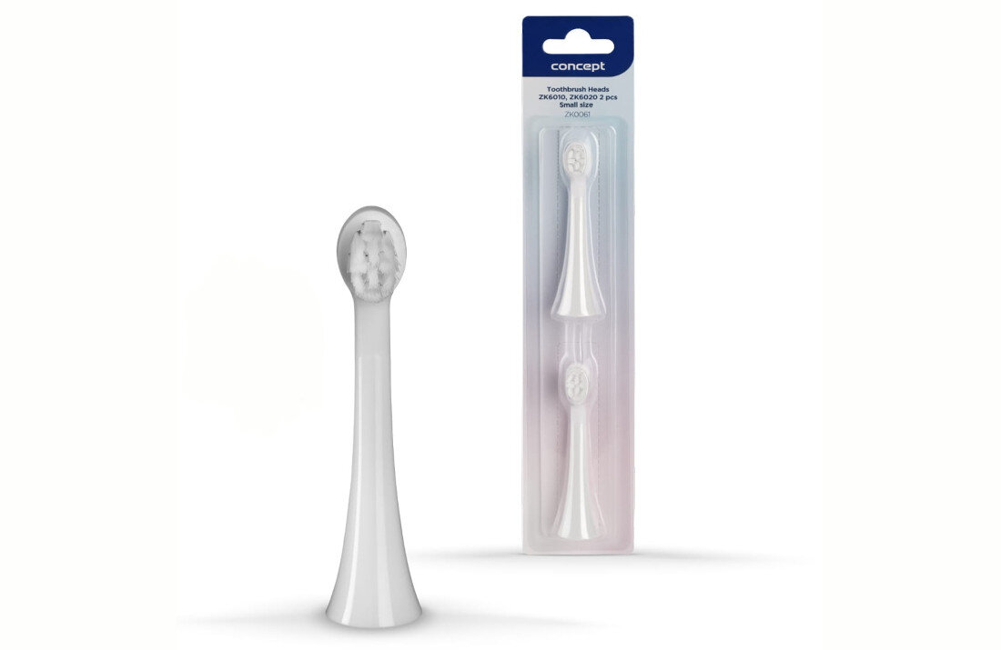 Oryginalna końcówka do szczoteczki CONCEPT Kids ZK0061 (2 szt.) (Delikatne czyszczenie) Dla wieku 5–7 lat uczy się prawidłowych nawyków higienicznych dopasowanie 2 końcówki czas użytkowania