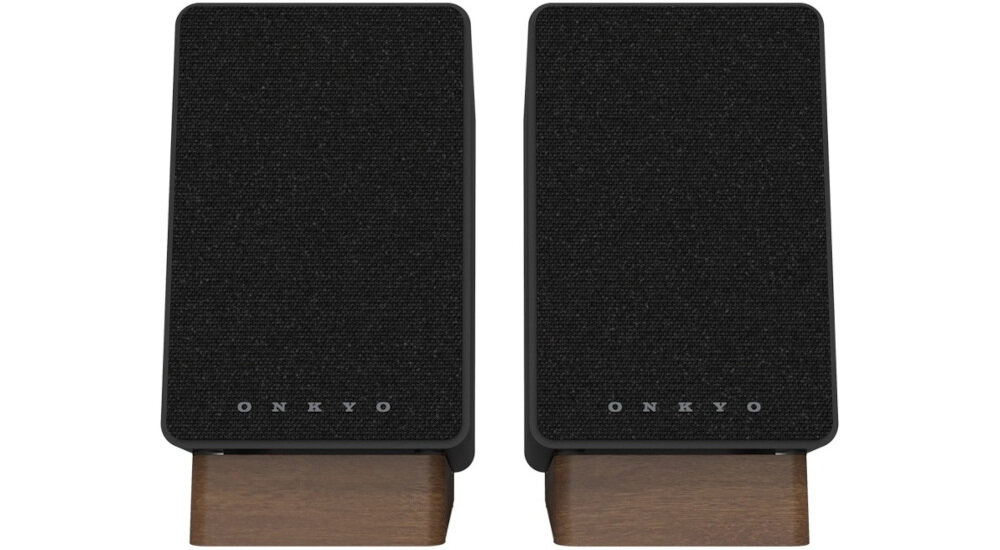 Kolumny głośnikowe ONKYO GX-30ARC wymiary 14,6x17x22 cm kompaktowe łatwe ustawienie, głośniki od frontu na białym tle