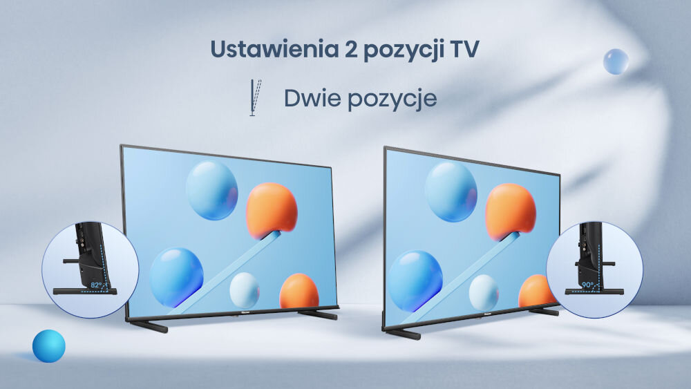 Telewizor HISENSE 40A5Q - Regulacja kąta dla komfortu, Dual Position, dwa kadry telewizora z dwiema pozycjami