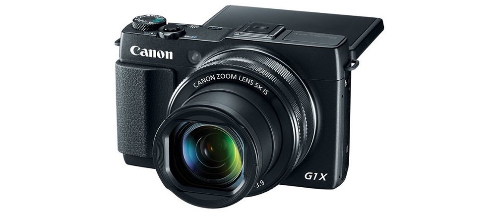 Aparat CANON PowerShot G1X Mark II widok skos odchylony ekran
