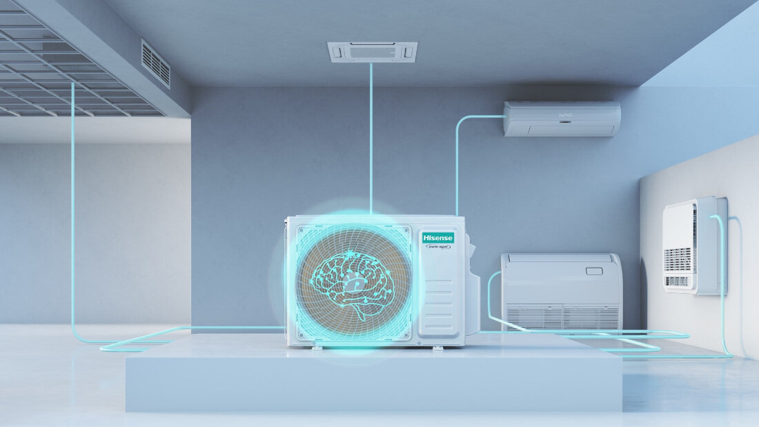 Klimatyzator Multisplit, Pompa ciepła powietrze - powietrze HISENSE Energy Pro + 2AMW42U4RGC (2 pomieszczenia) Wsparcie techniczne i kontrola wbudowany moduł Service Checker wygoda i poczucie kontroli Technologia DC Inverter  funkcja Hi-Nano precyzyjne dostosowanie temperatury