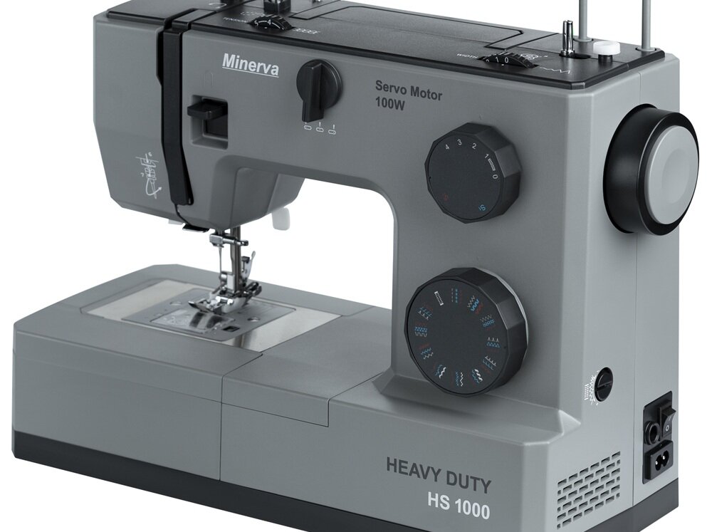 Maszyna do szycia MINERVA HS1000 Heavy Duty haftowanie, cerowanie, funkcja odłączanego transportu, kreatywne tworzenie