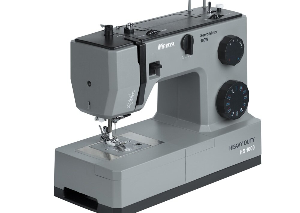 Maszyna do szycia MINERVA HS1000 Heavy Duty zaawansowany system transportu, regulowany docisk, do każdego rodzaju materiału, odpowiednie dopasowanie
