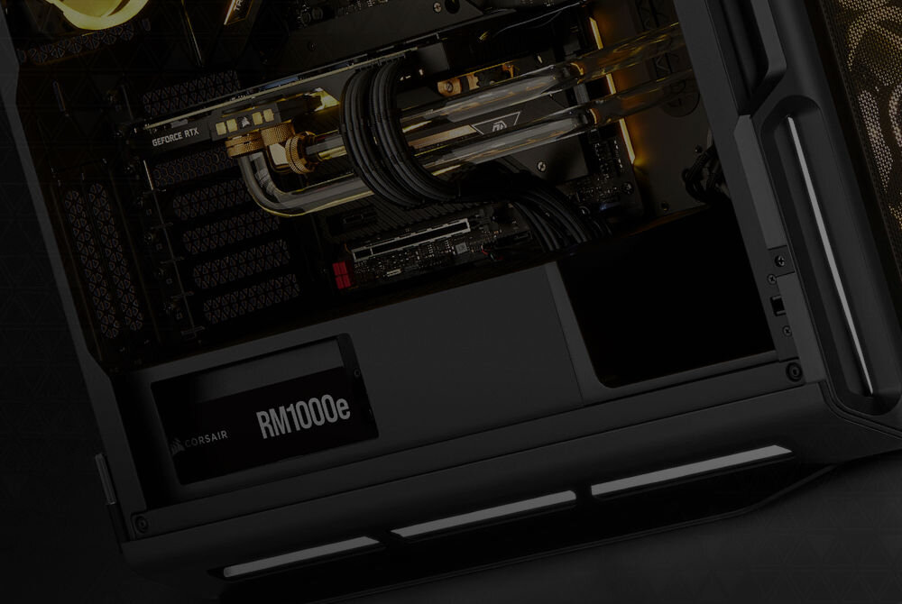 Komputer MAD DOG CORSAIR5000D-A01DR32 R9-7950X3D 32GB RAM 2TB SSD Radeon RX7800XT Wi-Fi zasilacz moc sprawność topologia LLC