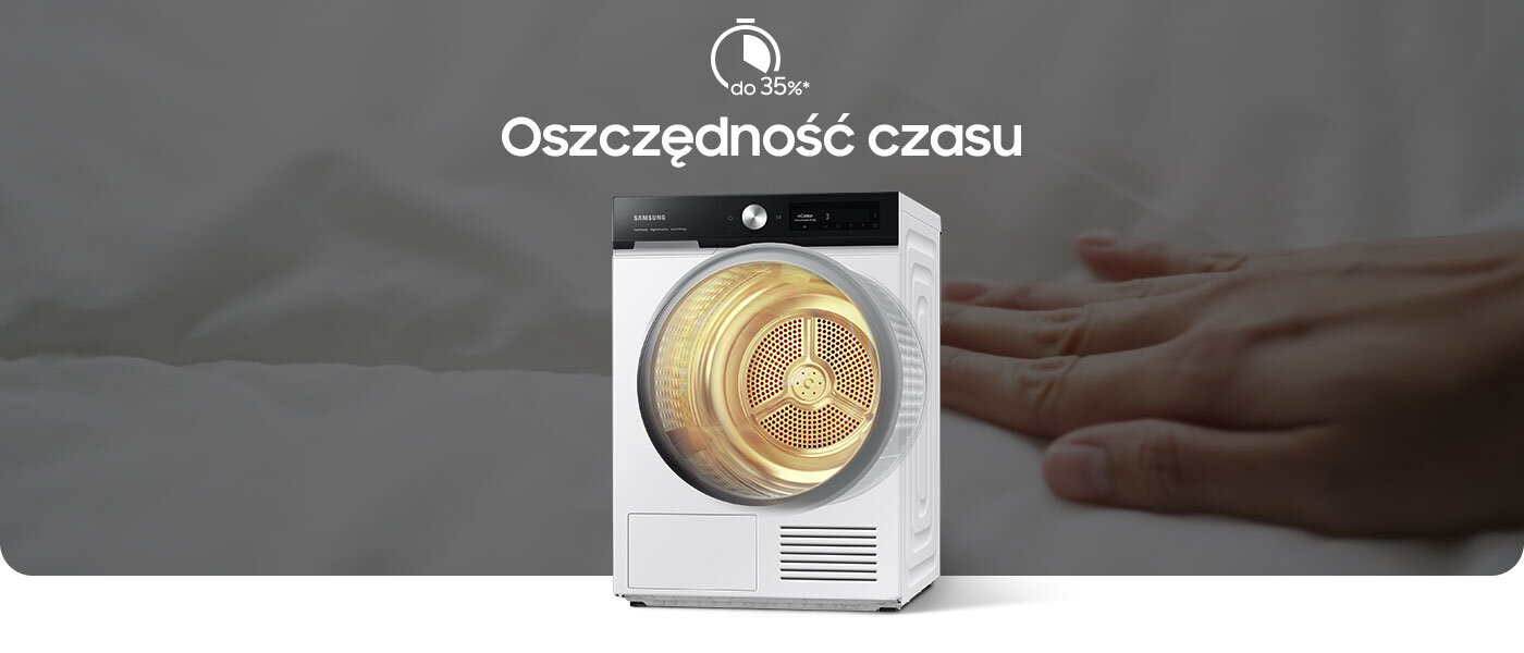 Technologia QuickDrive oparta o działanie algorytmów sztucznej inteligencji pozwala na skrócenie czasu suszenia nawet o trzydzieści pięć procent Technologia QuickDrive oparta o działanie algorytmów sztucznej inteligencji pozwala na skrócenie czasu suszenia nawet o trzydzieści pięć procent