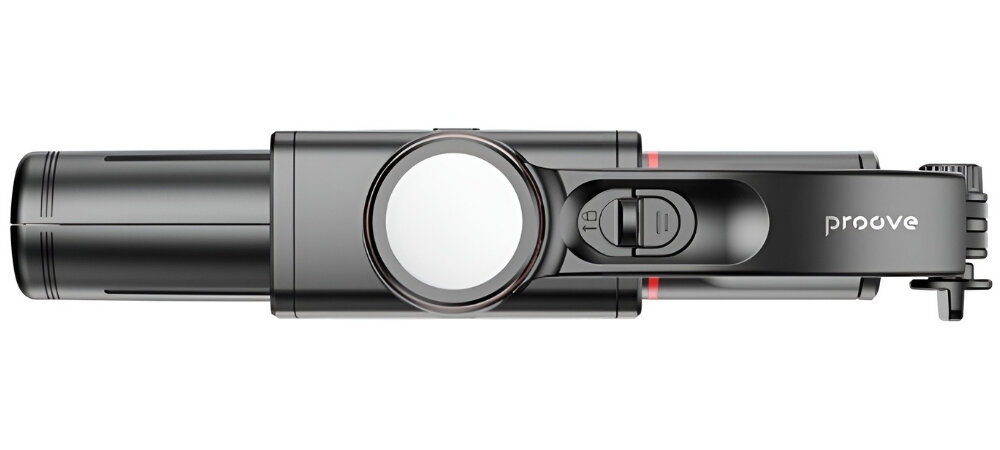 Tripod PROOVE Frame Jet Gimbal Stabilizer
            tripod złożony ze świecącą lampką oświetlenie led wyraźny obraz ekspozycja twarzy vlogowanie wideorozmowy relacje na żywo