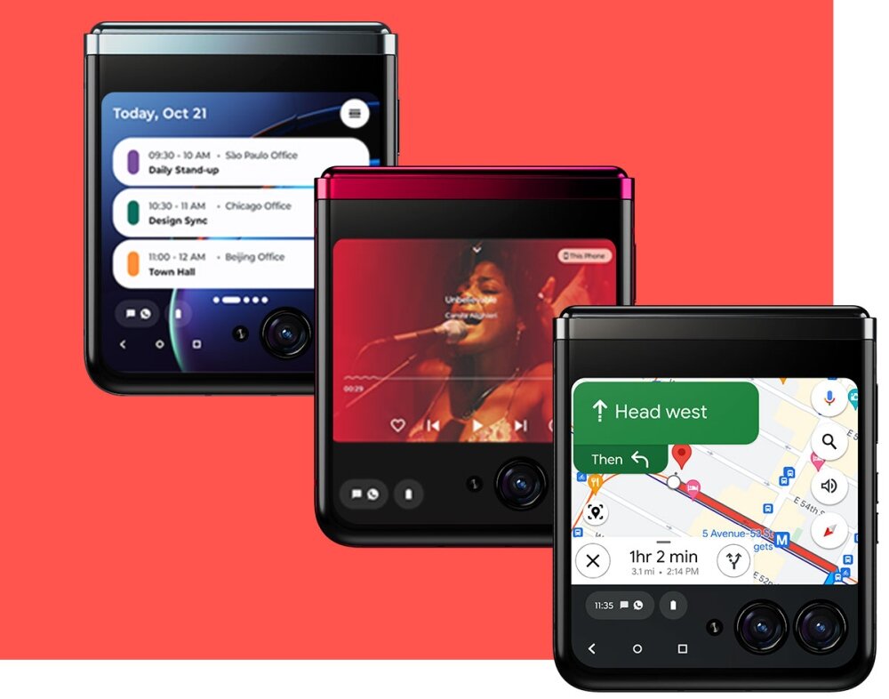 Smartfon MOTOROLA Razr 40 Ultra 8/256GB 5G 6.9 165Hz wyświetlacz żywy design ekran aparat wydajność praca bateria dźwięk