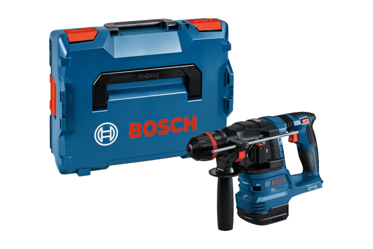 BOSCH GBH 18V-22 X 3,3 kg ogranicznik głębokości, rękojeść, L-BOXX 136, wypełnienie do L-BOXX na GBH 18V-22 X - Zawartość zestawu urządzenia.