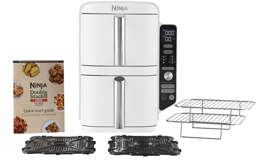 AIR FRYER NINJA NINJA SL400EUWH (DOUBLESTACK XL) (BIAŁY) 2 szuflady 2 półki książeczka z przepisami dokumentacja