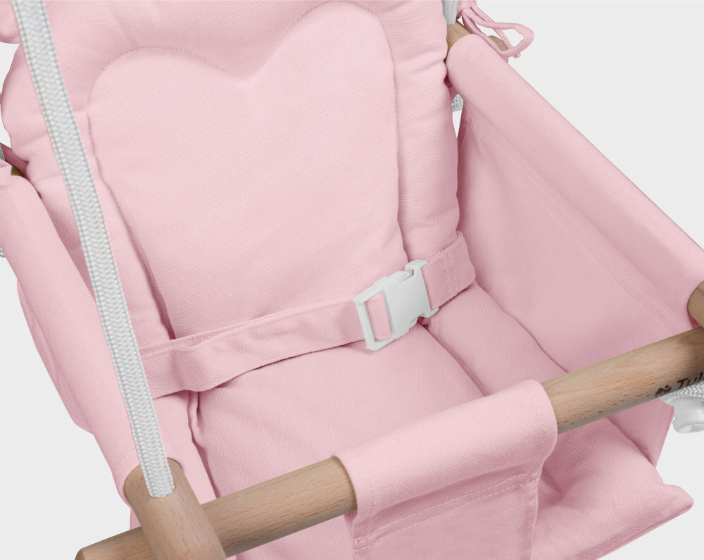 Huśtawka dla dzieci TULANO Hop 30 Różowy Certyfikowane bezpieczeństwo z wysoką dbałością o bezpieczeństwo spełnia wymagania europejskich norm EN 71-1, EN 71-2, EN 71-3 oraz EN 71-8 rygorystyczne testy jakość trwałość konstrukcja odporność