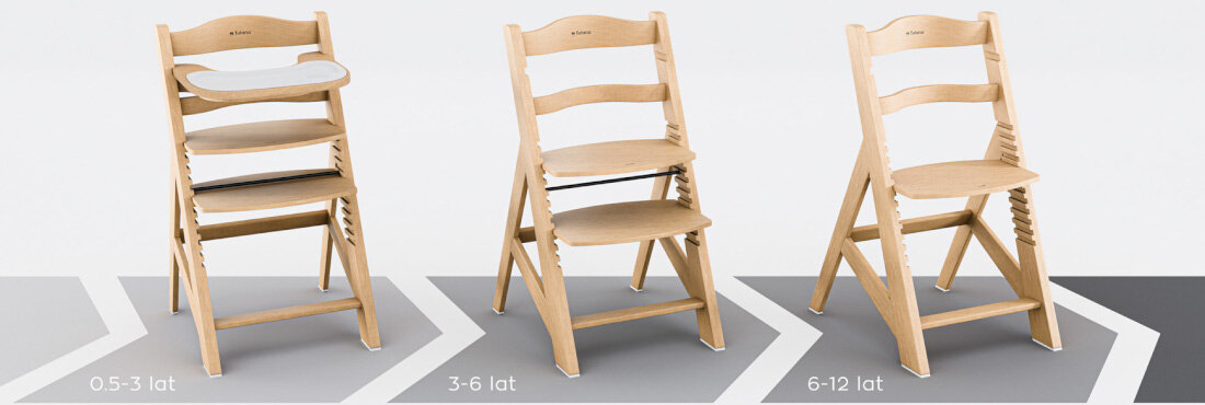 Krzesełko do karmienia TULANO Morsel 40 Szaro-brązowy Krzesełko 2w1 Jeden mebel na lata funkcję wygodnego fotelika do karmienia od około 6 miesiąca życia  wiek przekształcisz krzesełko w niskie krzesło dziecięco-młodzieżowe waga