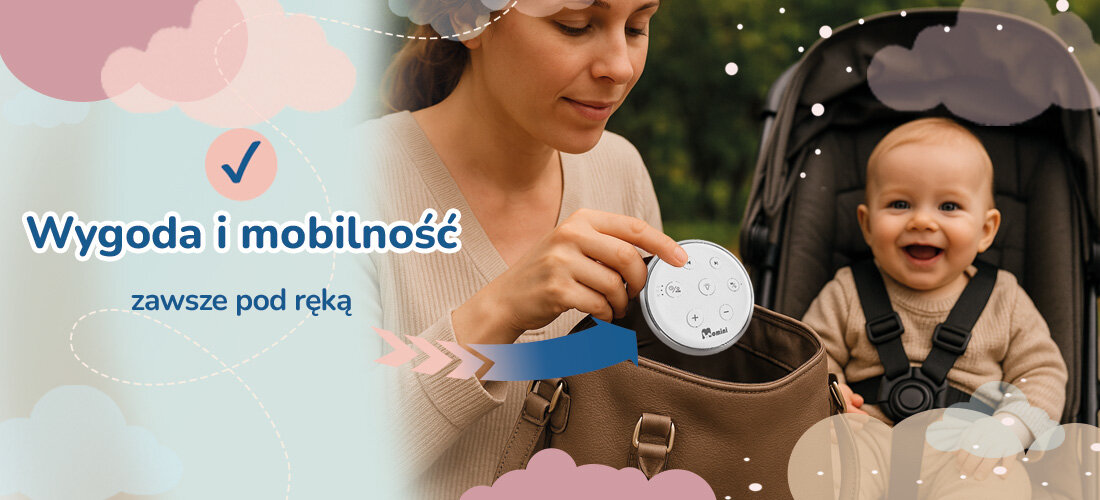 Lampka szumiąca z dźwiękami natury i muzyką MOMINI Lullumo Inteligentny timer – dostosowany do Twojego rytmu czas wyłącza się automatycznie spokój pewność komfort wygoda