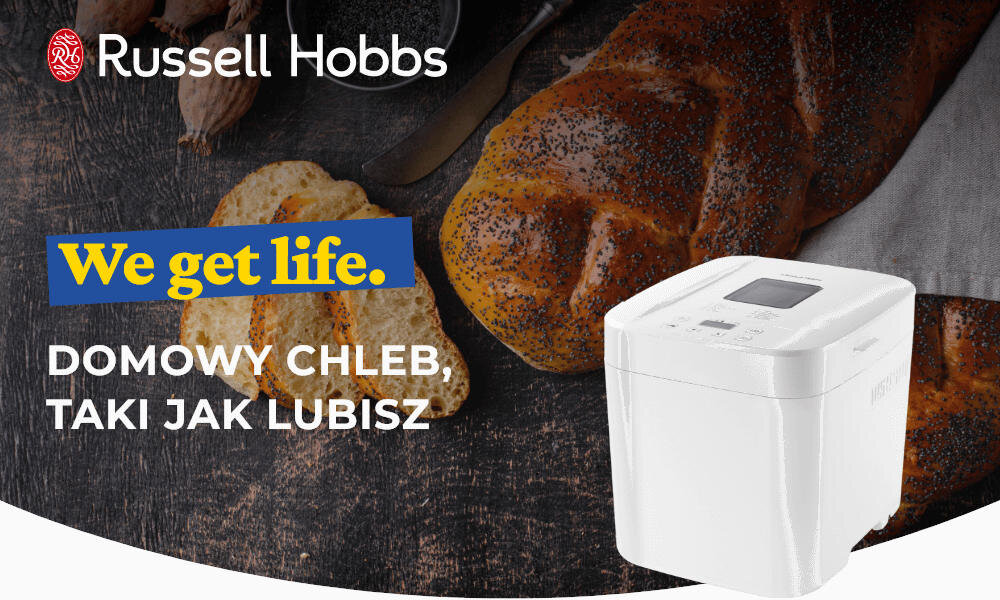 Wypiekacz do chleba RUSSELL HOBBS 27260-56 Domowy chleb, taki jak lubisz wygląd design tło prezentacja wizualizacja