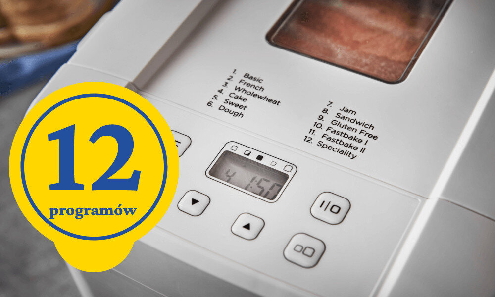 Wypiekacz do chleba RUSSELL HOBBS 27260-56 12 programów wybór możliwości tryby do przygotowania ciasta i dżemu 2 szybkie programy czas pieczenia