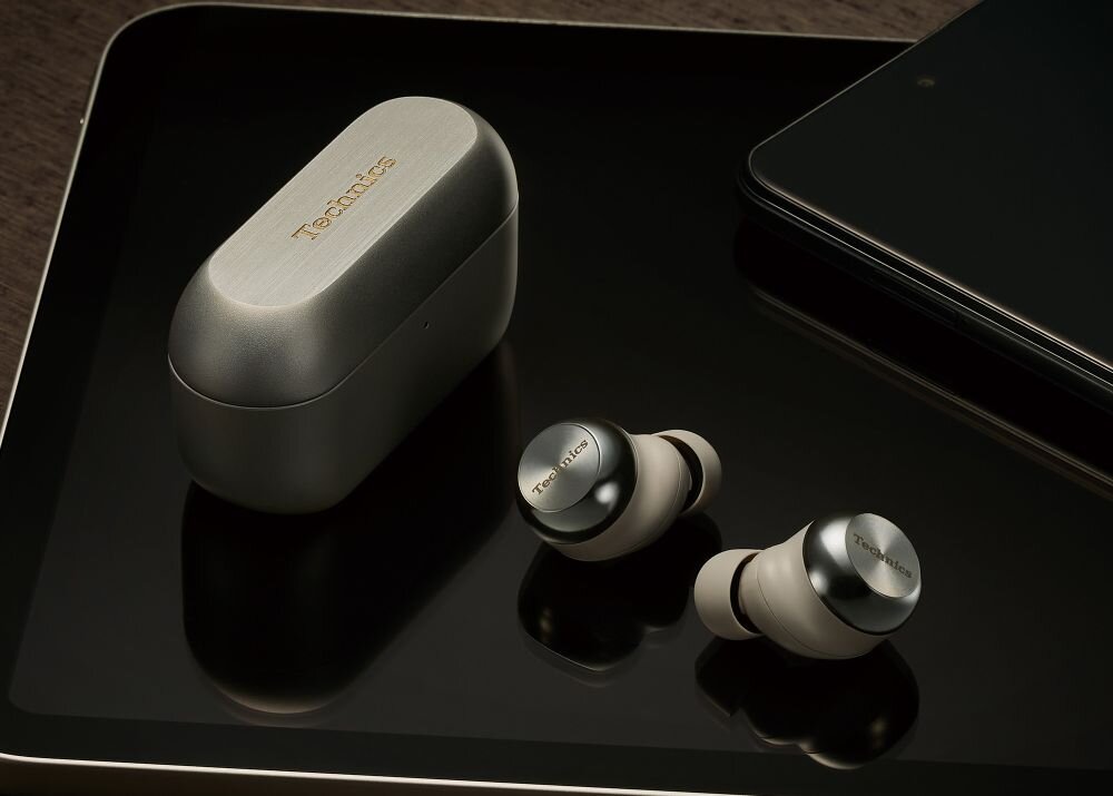 Słuchawki dokanałowe TECHNICS EAH-AZ100E-N ANC znieksztalcenia dzwiek hi-fi glebokie bogate basy minimalne znieksztalcenia