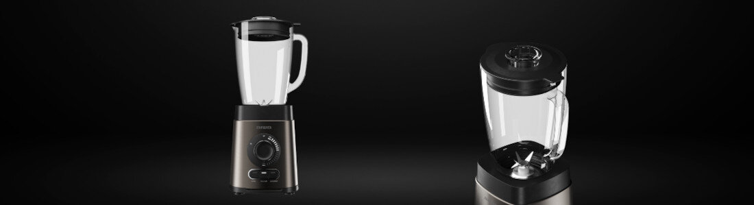 Blender kielichowy AIWA ATB-1800 Przestrzeń i trwałość dzbanek pojemność z wysokiej jakości szkła estetyka Przejrzysta konstrukcja  ułatwienie proces kontrola blendowanie brak kontaktu z BPA Wyjmowana grupa ostrzy funkcja automatycznego czyszczenia