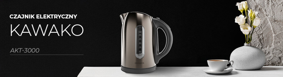 Czajnik AIWA AKT-3000D Temperatura, którą wybierasz Cyfrowe sterowanie temperaturą jeden z czterech poziomów dopasowanie warunki herbata kawa posiłek