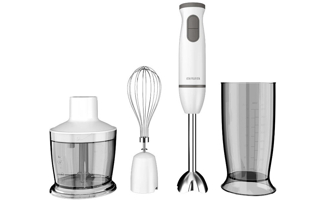 Blender AIWA Kenkiri ABL-800 Plus moc blendowanie rozdrabniacz 500 ml trzepaczka i miarka z pokrywką miksowanie, ubijanie i siekanie sos ciasto piana
