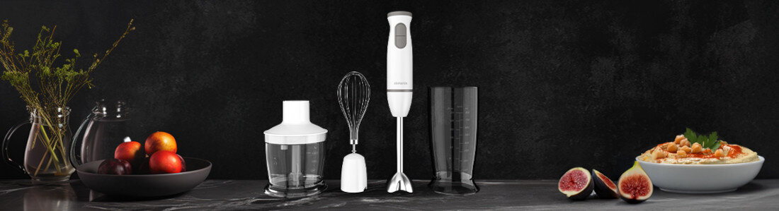 Blender AIWA Kenkiri ABL-800 Plus Bez rozprysków, bez stresu Stalowy trzpień z osłoną przeciwrozpryskową Technologia Flowblend składniki system twist and lock  montaż i demontaż 