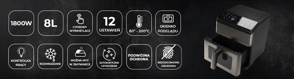 Air Fryer Frytkownica beztłuszczowa AIWA Kumadi AFR-8000