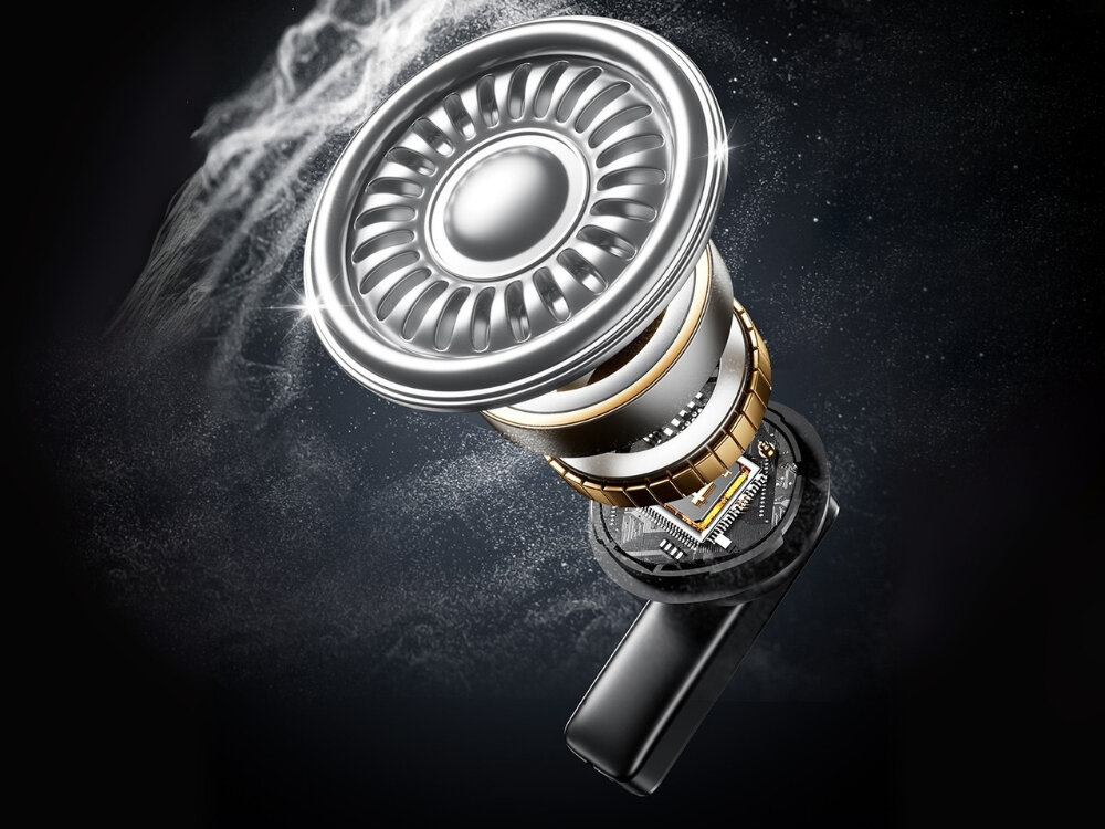 Słuchawki dokanałowe AWEI TP100 ENC Bluetooth 5.4 etui z ekranem dotykowym stan baterii godzina pogoda