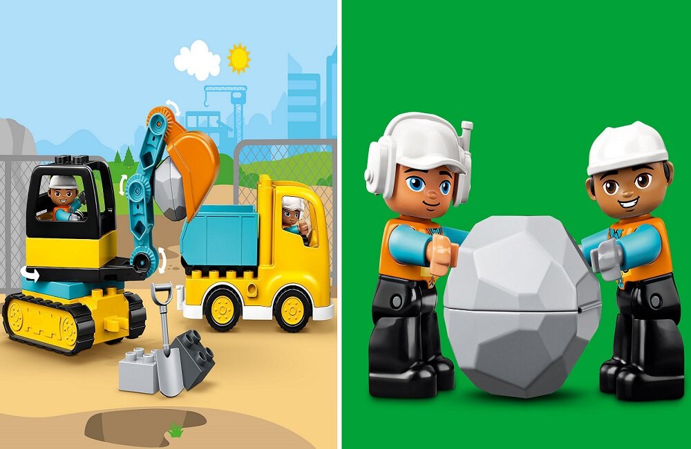 LEGO Duplo Ciężarówka i koparka gąsienicowa 10931 A w zestawie