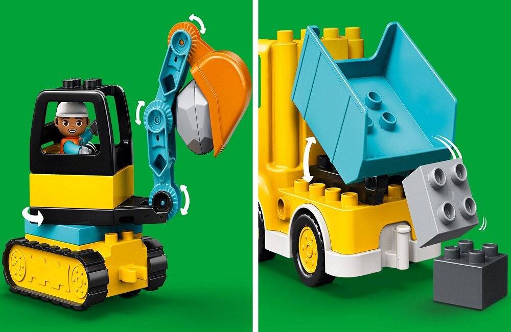 LEGO Duplo Ciężarówka i koparka gąsienicowa 10931 Rozwój przez zabawę
