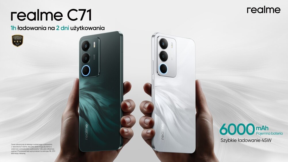 Smartfon REALME C71 kv lifestyle początek opisu sekcja nagłówkowa