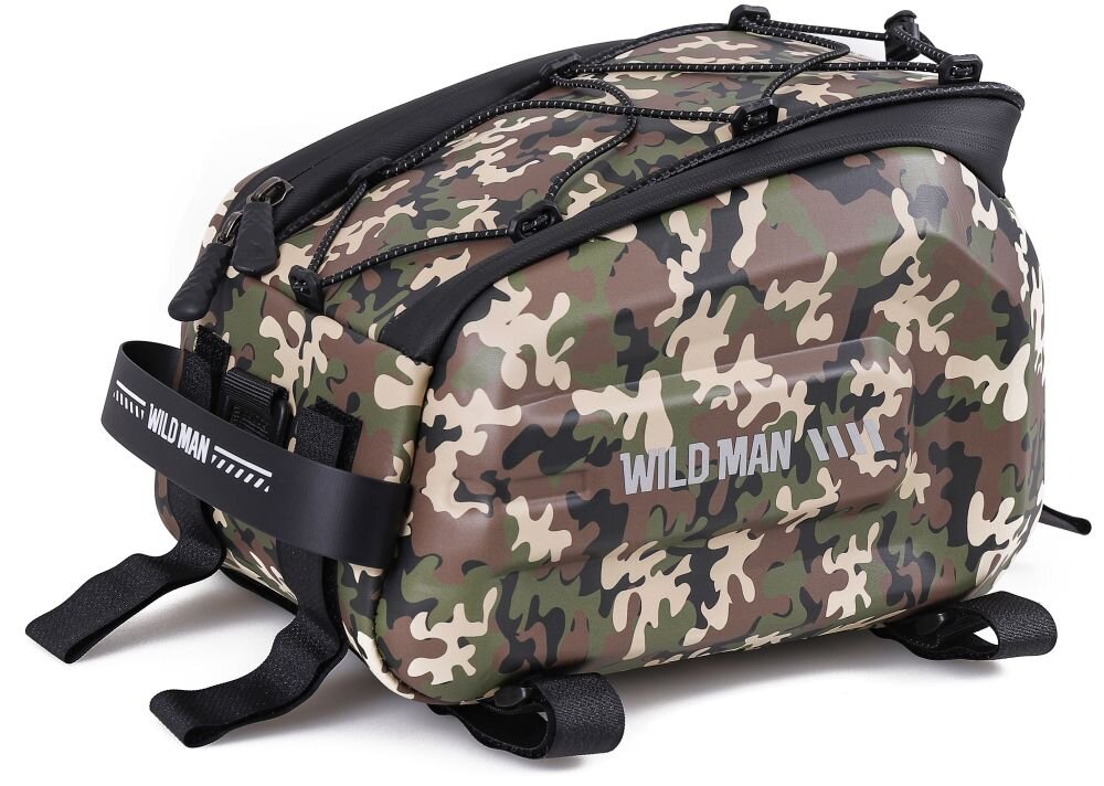 Sakwa rowerowa na bagażnik WILDMAN GD5 4L pasek, przegroda siatkowa, linka, sakwa, widok z gory