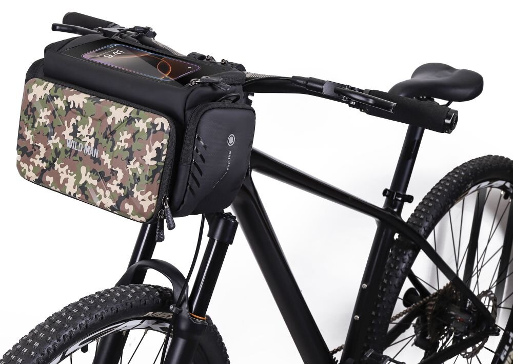 Torba rowerowa na kierownice WILDMAN GS6 przemyslana konstrukcja, wygoda, funkcjonalnosc, elementy montazowe, torba zawieszona na kierownicy