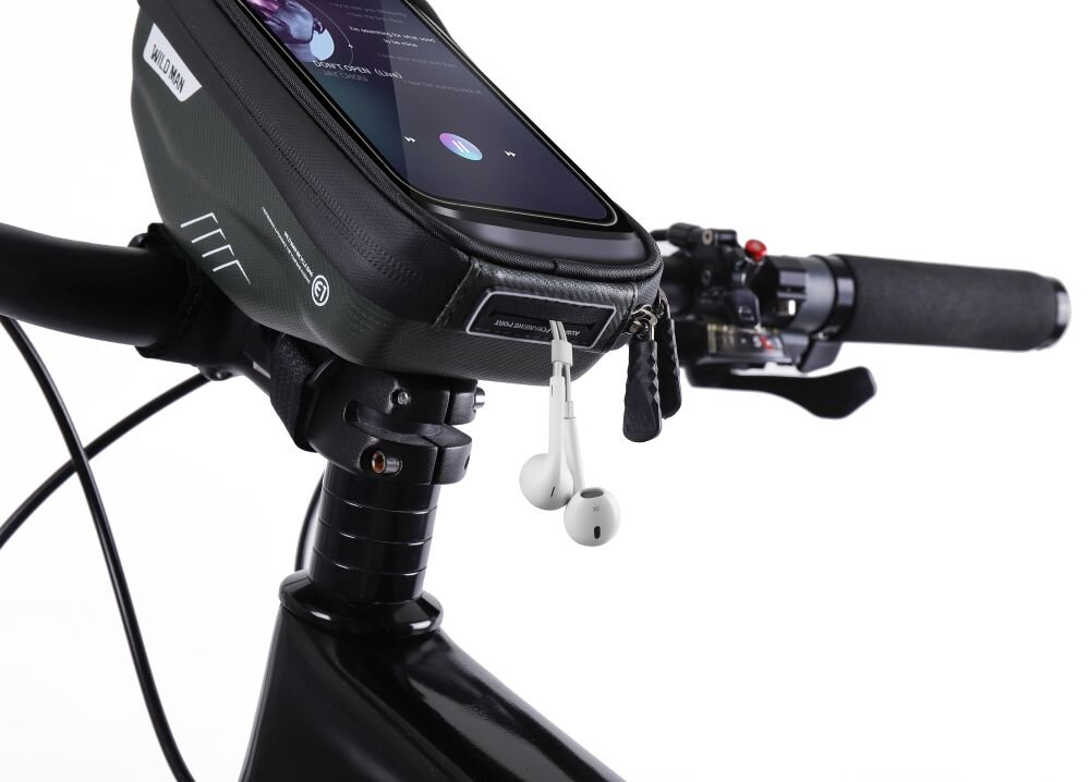 Sakwa WILDMAN Hardpouch Bike Monut S E1 1L pojemnosc, konstrukcja, material, wykonanie, korzystanie z telefonu, jazda, przezroczyste okienko sakwa na kierownicy