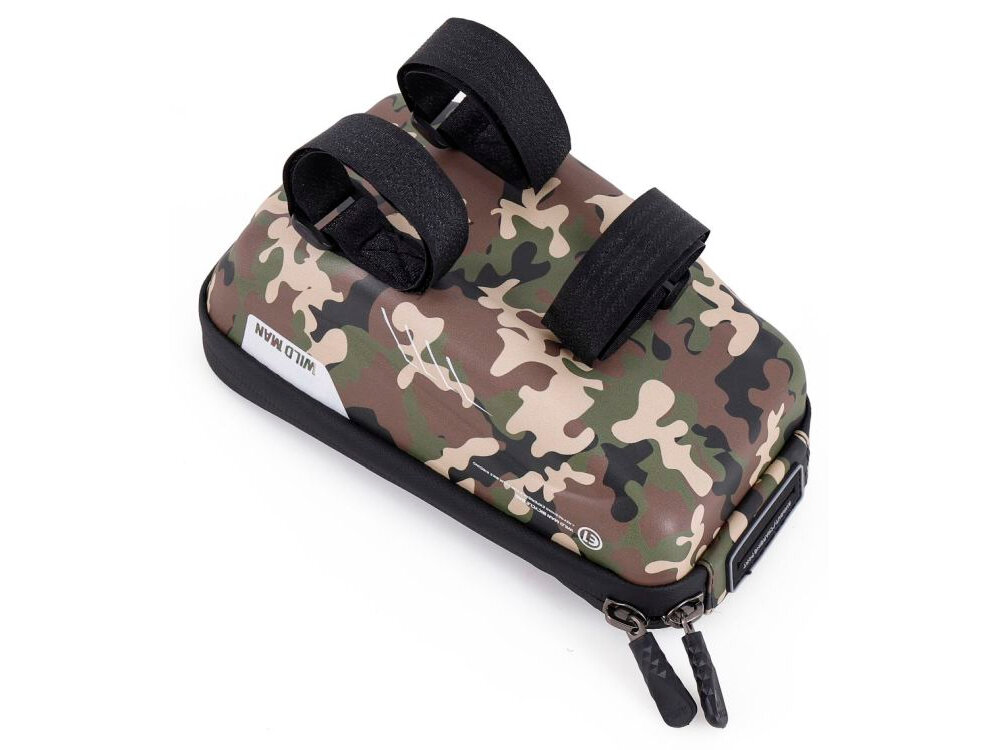Sakwa WILDMAN Hardpouch Bike Monut S E1 1L montaz, zamek blyskawiczny, mocne rzepy, widok sakwy z dolu