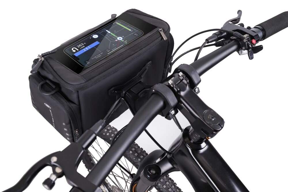 Torba rowerowa na kierownice WILDMAN GS6 przemyslana konstrukcja, wygoda, funkcjonalnosc, elementy montazowe, torba rowerowa mocowana na kierownicy torba zawieszona na kierownicy