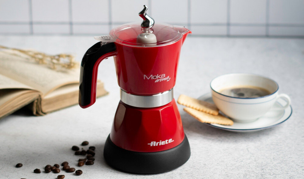 Kawiarka ARIETE Mokina 1358/10 Biały 100 ml Komfort nalewania Baza 360°