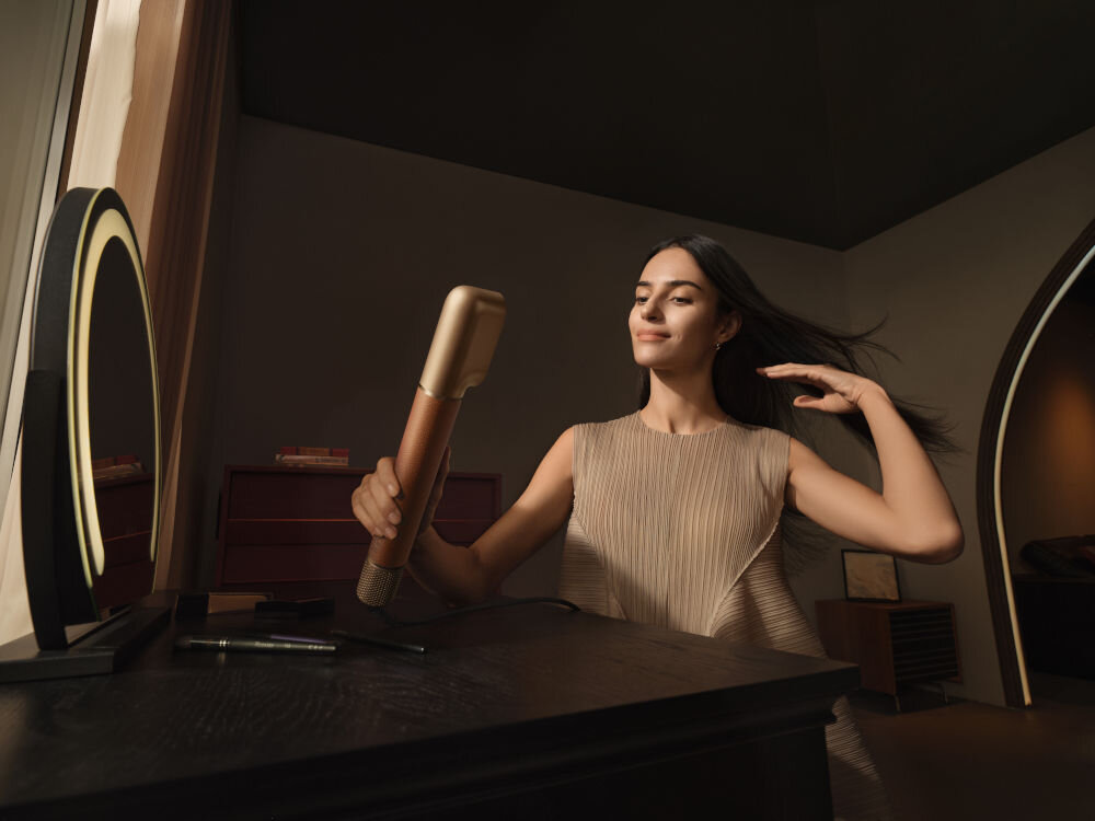 Suszarko-lokówka DREAME Air Styler Pro Złoty 1300W modelka susząca włosy Czujnik NTC kontrola temperatury bez przegrzewania włosów