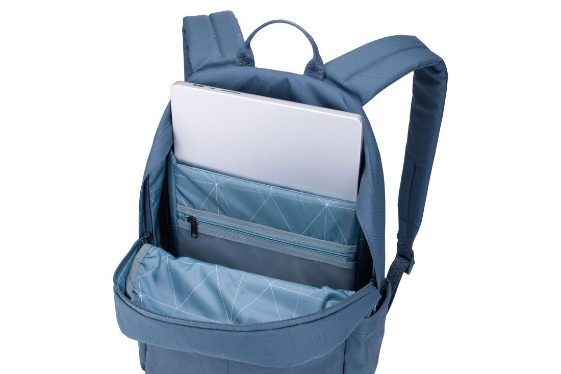 Plecak Thule Gauntlet Sleeve z przegrodą na laptop prezentuje pojemne wnętrze podczas organizacji sprzętu do pracy mobilnej 