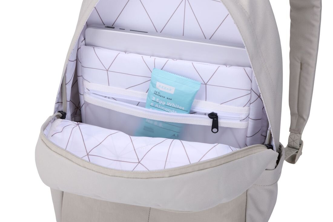 Plecak Thule Gauntlet Sleeve z przegrodą na laptop pokazuje wewnętrzną kieszeń z zamkiem podczas organizacji akcesoriów do pracy mobilnej 