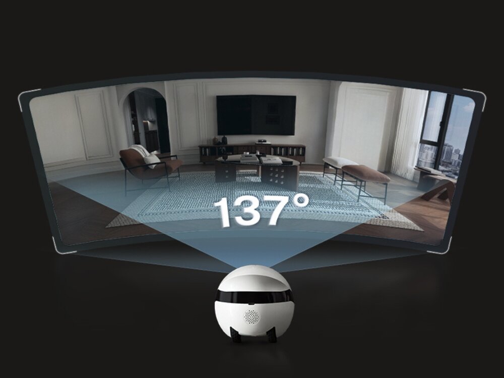 Inteligentny robot ENABOT Ebo Air 2 Plus Fioletowy robot monitorujący kamera 3k szeroki kąt widzenia 137 stopni dwukierunkowe audio