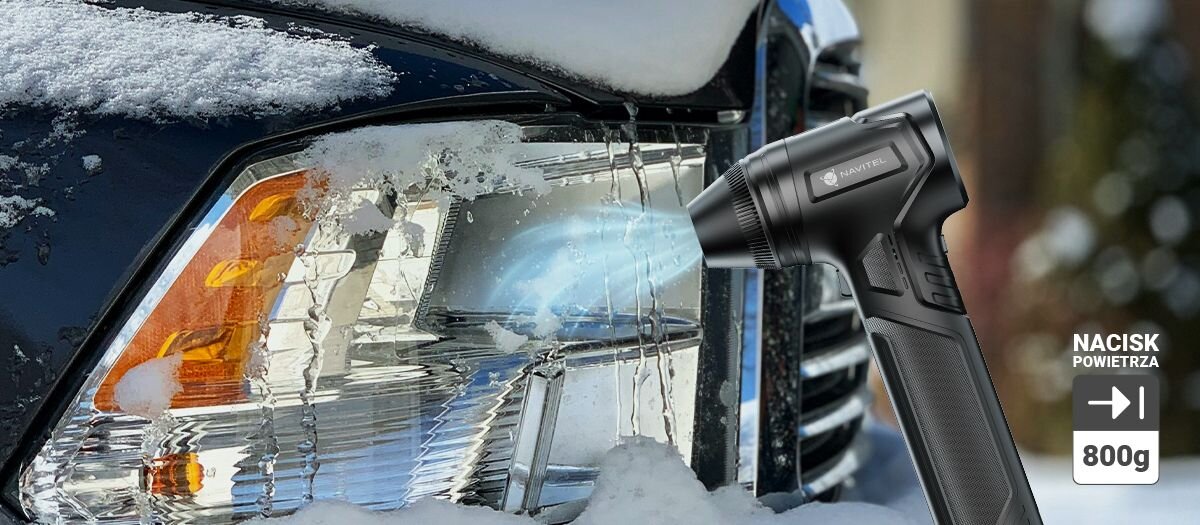 Navitel TF7 Tornado JET strumień powietrza o nacisku nawet do 800 g ogrodzie oraz warsztacie usuwania śniegu z samochodu oszczędność czasu - dmuchawa zdmuchująca śnieg z reflektora auta
