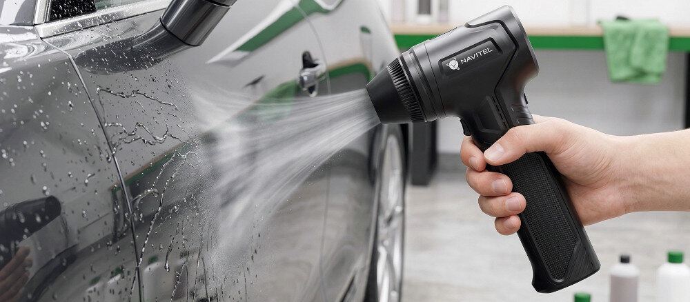 NAVITEL Tornado Jet TF7 usuwa wodę z karoserii, lusterek i felg precyzyjny nadmuch ogranicza powstawanie smug i zacieków do szczelin i emblematów