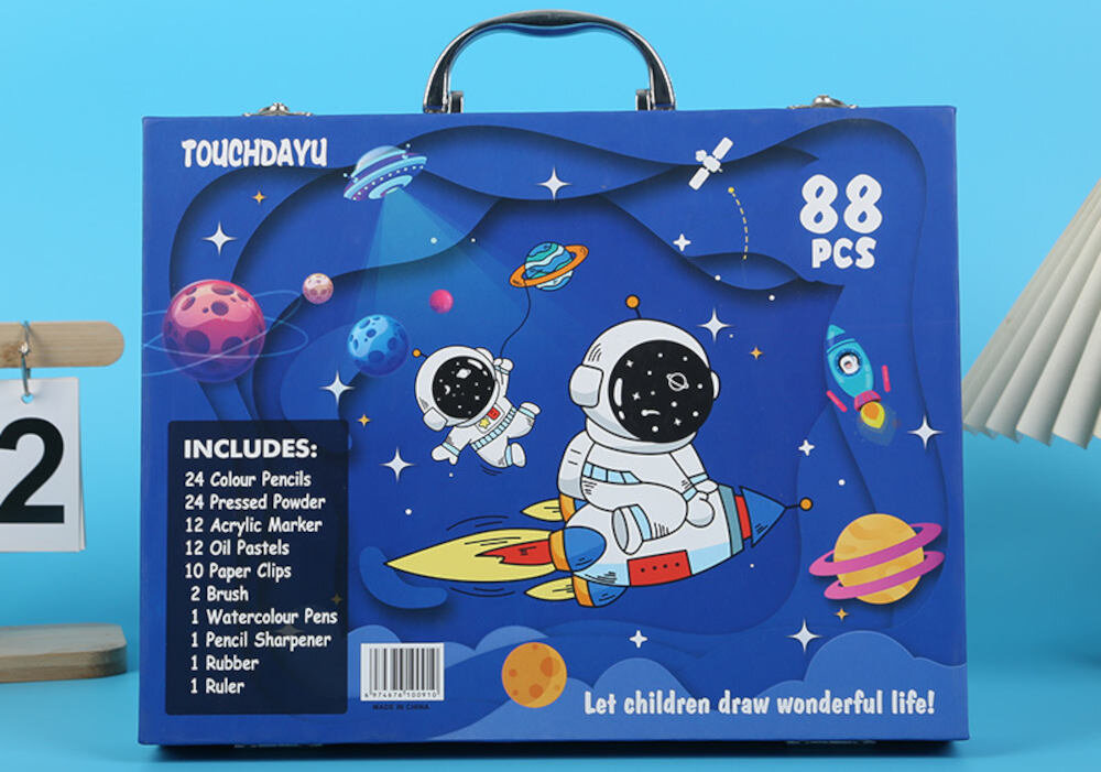Zestaw kreatywny EXTRALINK Astronauta do malowania EX.26972 (88 elementów) Wszechstronne wsparcie rozwoju Rysowanie i malowanie zabawa rozwijanie wyobraźni, koncentracji i sprawności manualnej 88 elementów zestawu