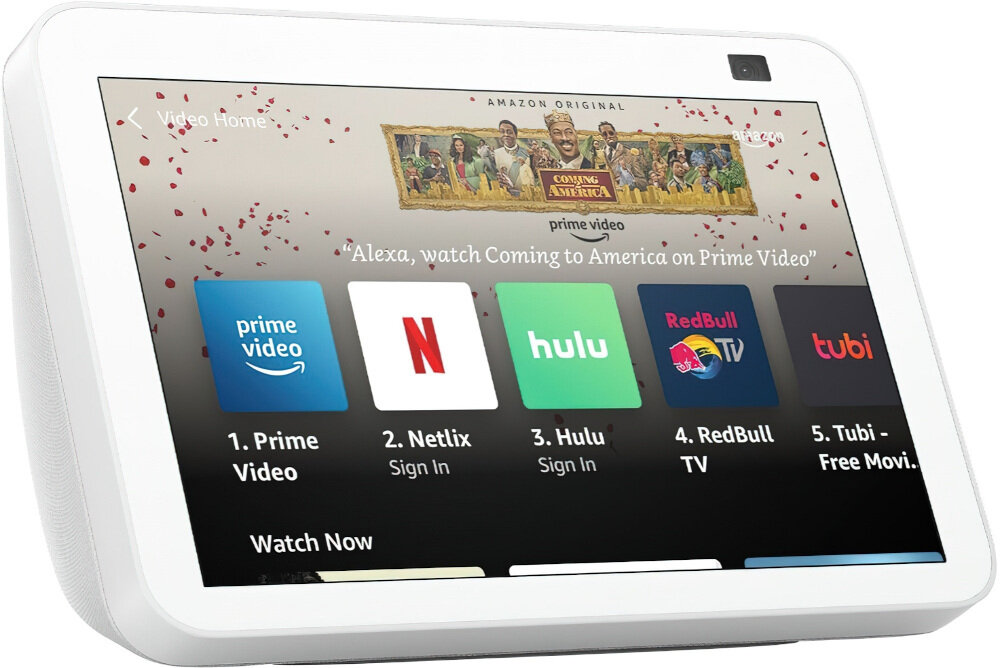 AMAZON Echo Show 8 (2 gen.) Piaskowy w piaskowym kolorze dotykowy ekran wysokiej jakości dźwięk wspaniały obraz aparat 13 MP
